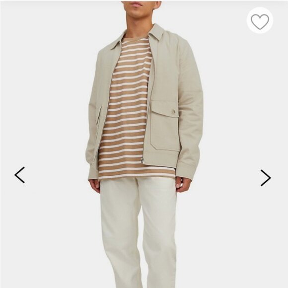 Jack and Jones Premium linencotton full zip bomberjean style jacket medium - Picture 3 of 9